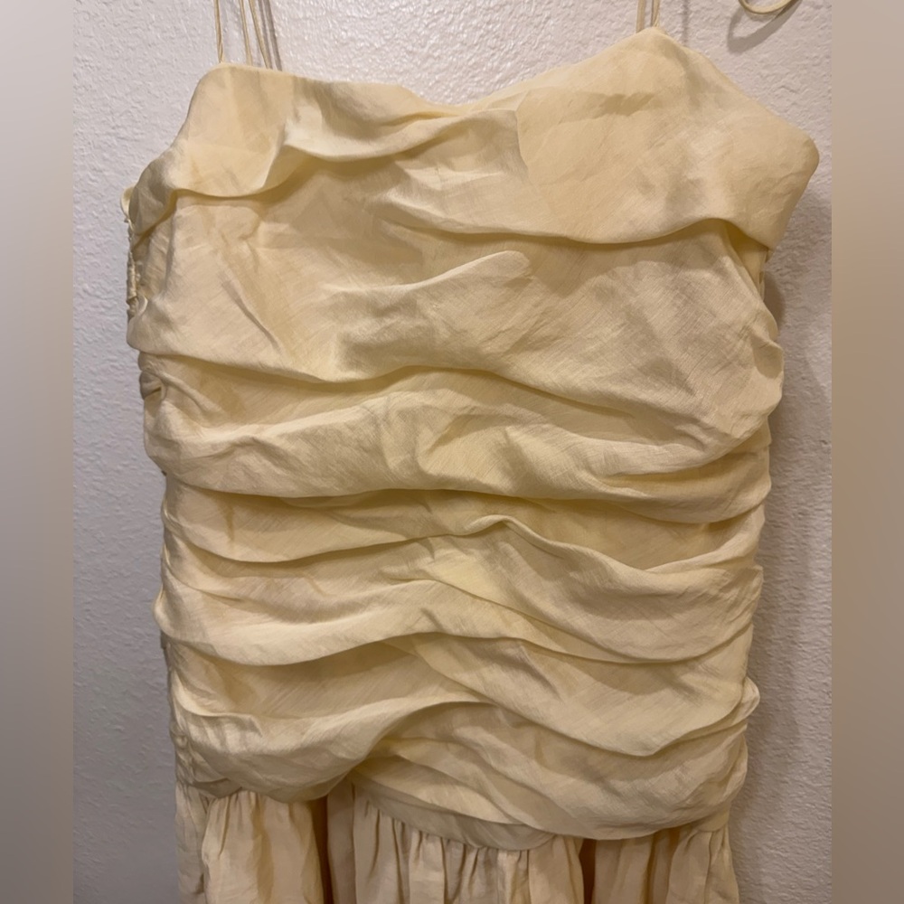 Zara ZW‎ Collection Drape Midi Yellow Dress Size L - Picture 4 of 15